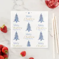 Blue Pagoda Christmas Tree Pattern  Paper Dinner Napkins