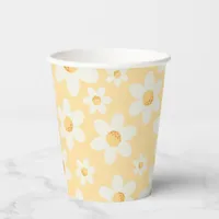 Retro Yellow Daisy Paper Cup | Groovy Boho Birthda