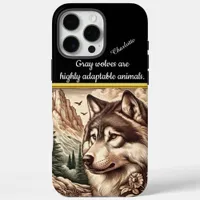 A majestic wolf gazes over a tranquil landscape iPhone 16 pro max case