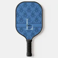 Blue Hearts Pattern Monogram and Name Custom Pickleball Paddle