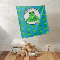 Personalized Frog Themed  Baby Blanket