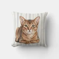 Abyssinian Cat Watercolor Pillow Cover