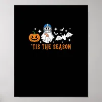 Tis The Season Football Halloween Spooky Pumpkin Poster