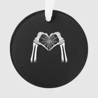 Skeleton Hands Cobweb Heart (White) Classic Ornament