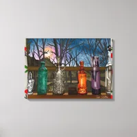 Reflection | Colorful Glass Vases in Window Sill Canvas Print