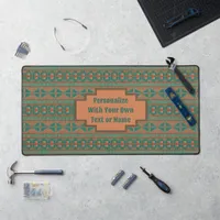 Southwest Desert Copper Teal Pattern Personalized Desk Mat