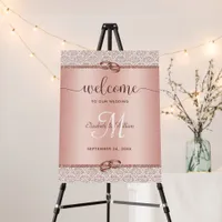Elegant Rose Gold Monogram Wedding Welcome Foam Board