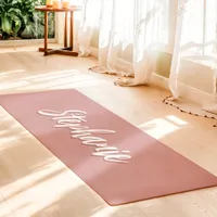 Dusty Rose Pink Custom Name Simple Yoga Mat