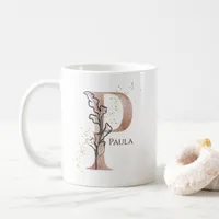 Monogram Initial Modern Letter P Boho Personalized Coffee Mug