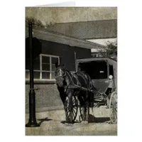 Stop for A Spell, Amish Horse at Stop Sign