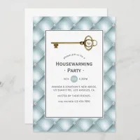 Vintage Gold Pearl Key Housewarming Party Invitation