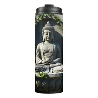 Serene Tranquil Buddha Fountain  Thermal Tumbler