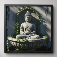 Serene Tranquil Buddha Fountain  Peel And Stick Photo Tile