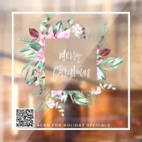 *~* Promotional Poinsettia AP20 Christmas QR Window Cling