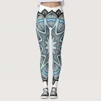 Blue & White Mandala Leggings
