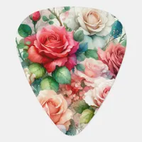 Whimsical Rose Pattern Guitar Pick