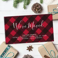 We've Moved New Home Red Buffalo Plaid Moving Enclosure Card