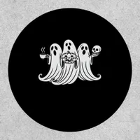 Spooky Coffee Sipping Pumpkin Holding Patch