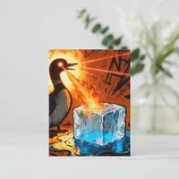 Angry fire breathing MN Loon melting ice  Postcard
