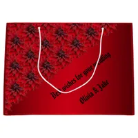 Blood red dahlias in gothic style - personalize it large gift bag