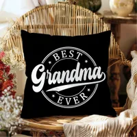 Best Grandma Ever Personalized Photo and Name Throw Pillow