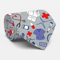 Doctor and Nurse Patterned Graduation Neck Tie