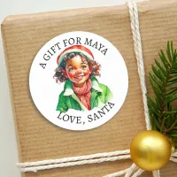 Merry Christmas | Vintage Little Elf To and From  Classic Round Sticker