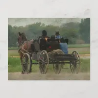 Amish Family Outing Postcard