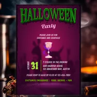 Modern Adult Halloween Cocktail Party Invitation