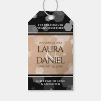 Elegant 28th Linen Wedding Anniversary Celebration Gift Tags