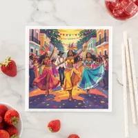 Feliz Carnaval de Rio Colorful Dancers Celebration Paper Dinner Napkins