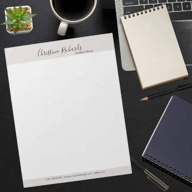 Stylish Grey Minimalist Notepad