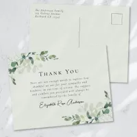 Sympathy Eucalyptus Funeral Thank You Card