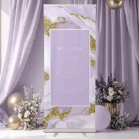 Lux Ink Lavender Abstract Welcome ID990 Retractable Banner