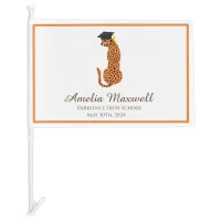 Graduation Leopard Car Flag