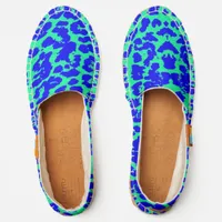 Abstract Blue Leopard Print Espadrilles