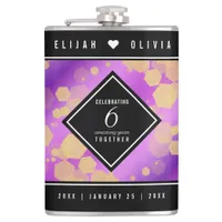 Elegant 6th Amethyst Wedding Anniversary Flask