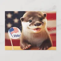 Adorable Otter Vote Patriotic Postcard