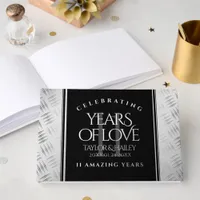 Elegant 11th Steel Wedding Anniversary Celebration Foil Guest Book