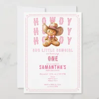 Lil Cowgirl Gingerbread Christmas Any Age Birthday Invitation