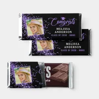 Black Purple Graduate Photo Personalize Graduation Hershey Bar Favors