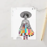 Cute Woman Collage Postcard