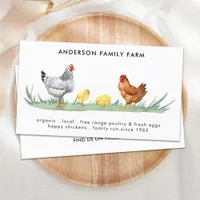 Chicken Farm Free Range Eggs Watercolor Business Card