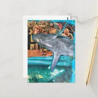 Surreal Bar Scene Whale of a Time  Postcard