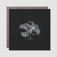 Crow, F-Caw-F Funny Bird Moon Gothic Adult Humor C Car Magnet