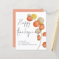 Budget Script Autumn Leaf Happy Thanksgiving Card