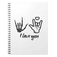 Hands Forming Skeleton Heart Hands Minimal Touch Notebook