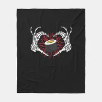 Skeleton Hand Heart Lazy - Halloween Costume Sushi Fleece Blanket