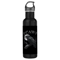 Crow F-Caw-F Funny Bird Moon Gothic Adult Humor Cr Stainless Steel Water Bottle
