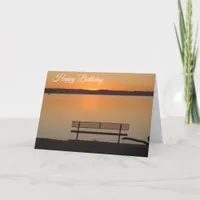 Happy Birthday Sunset over the River Birthday Card